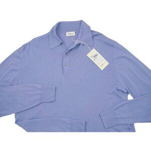 NEW $795 Hugo Boss Baldessarini Cashmere Polo Sweater!  e 54  XL  Blue  SLIM FIT